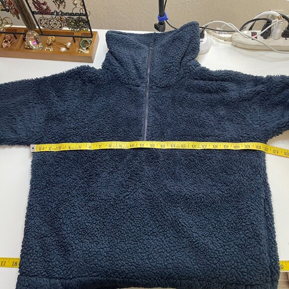 Craghoppers Sweater Womens Medium 8 Blue Fleece Fuzzy 1/4 Zip Pullover - Picture 10 of 11